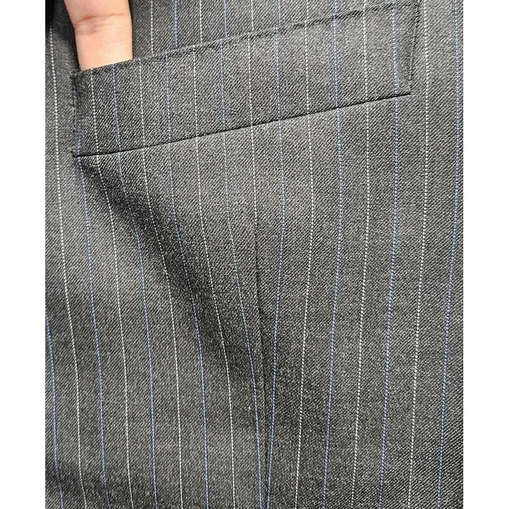 Peter Millar Blazer Wool Cashmere Blend Sportcoat Gray Striped 48T